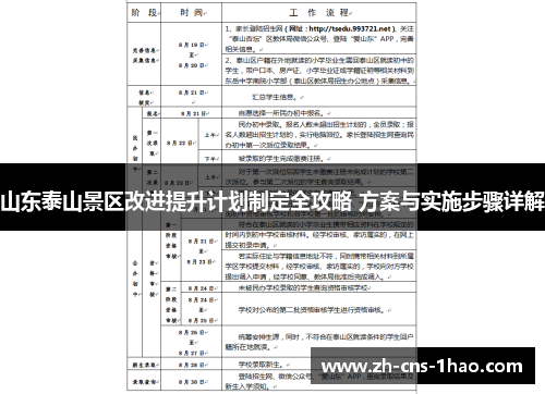 山东泰山景区改进提升计划制定全攻略 方案与实施步骤详解